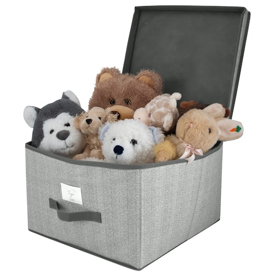 Simplify 16" Herringbone Gray Storage Box